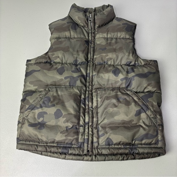Old Navy Other - Old Navy Boys Puffer Vest Full Zip Camo Sz 6-7 Youth Winter Fall Outdoor Casual